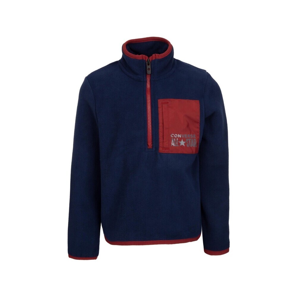 Converse Sweatshirt Boys Medium Blue Fleece Long Sleeve 1/2 Zip Pullover RED543